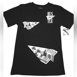 Hustle tshirt paper planes graphic—premium